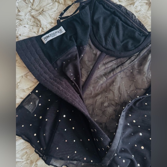 NWOT Princess Polly Mesh Sparkly Corset Top - Picture 9 of 11